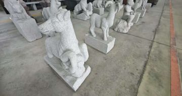 嘉峪关芝麻白雕刻 十二生肖 异形雕刻
