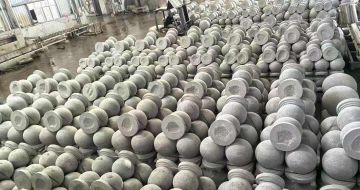 嘉峪关芝麻白圆球 石球 挡车球
