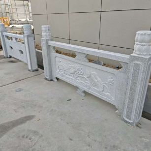 嘉峪关芝麻白河道栏杆 石材栏杆