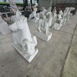 嘉峪关芝麻白雕刻 十二生肖 异形雕刻