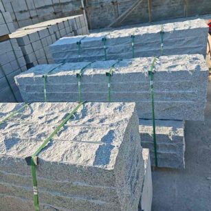 嘉峪关芝麻白自然面整石 坐凳