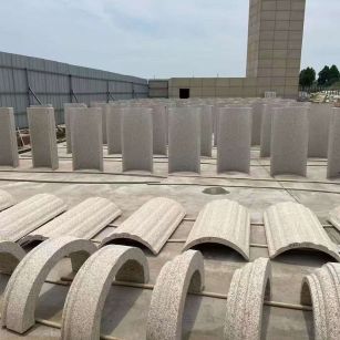 嘉峪关黄金麻别墅柱皮 异形 线条定制