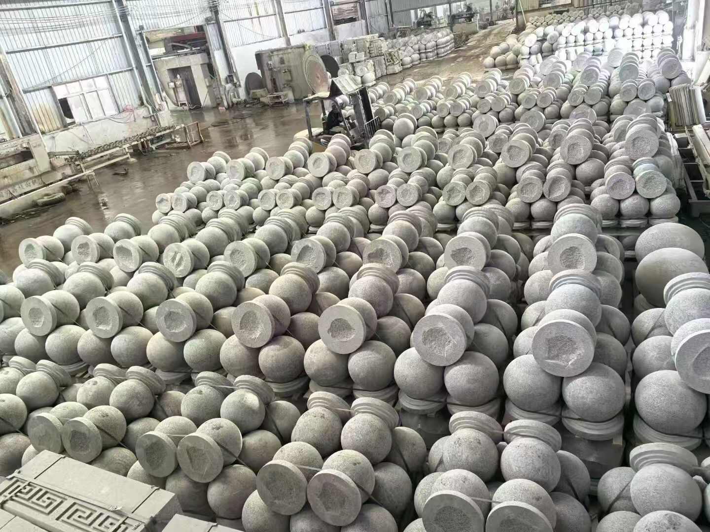 嘉峪关芝麻白圆球 石球 挡车球